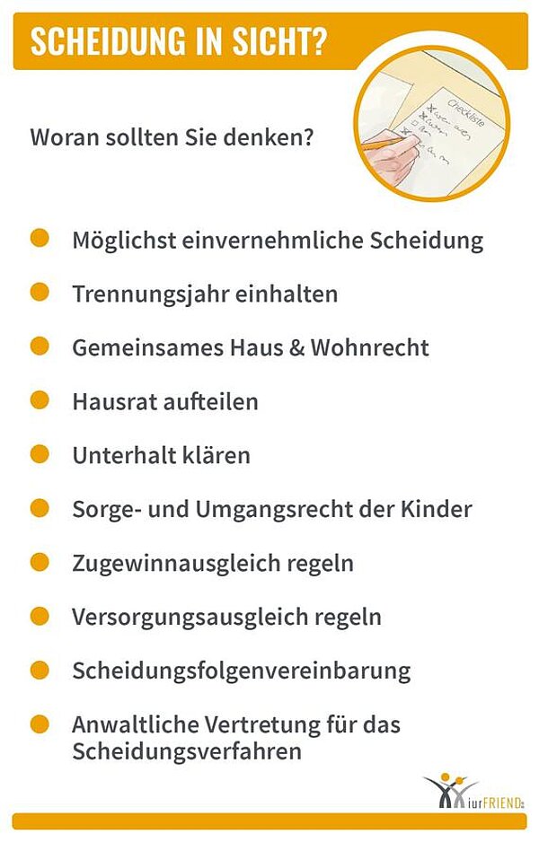 iurFRIEND Schaubild: Scheidung in Sicht 10 Tipps