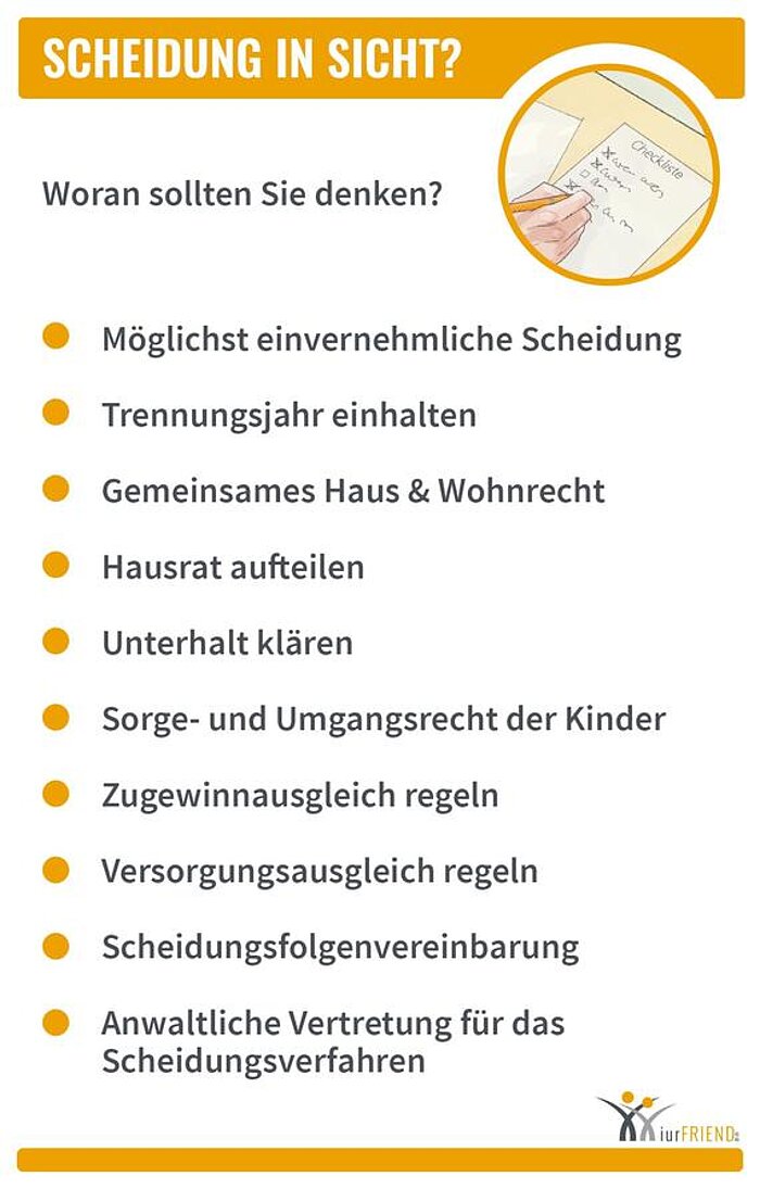 iurFRIEND Schaubild: Scheidung in Sicht 10 Tipps